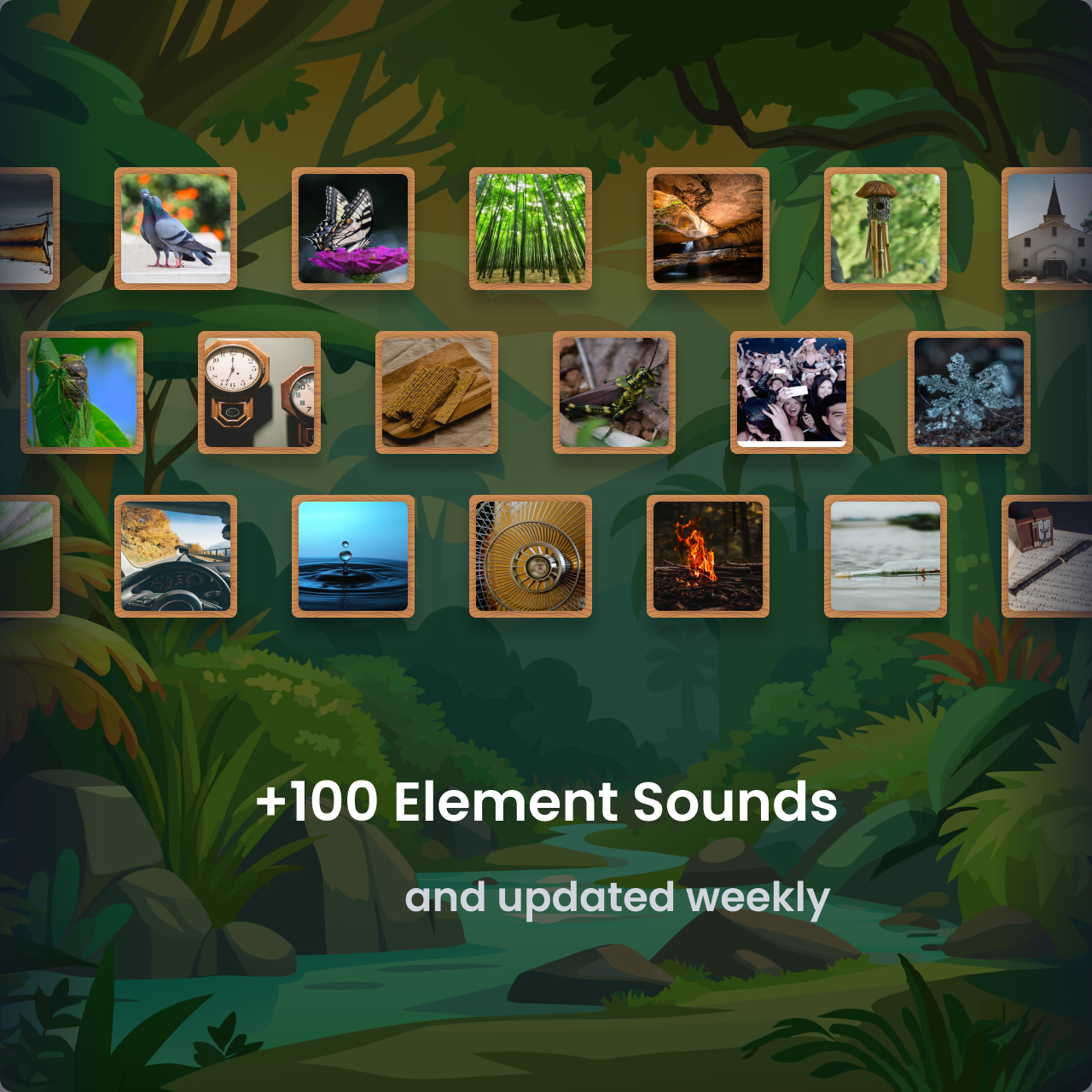 Explore over 100 elemental sounds in Zen Melodies, allowing you to mix and match to craft your ideal soundscape.